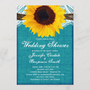 Invitación La ducha rústica de la boda del girasol verde