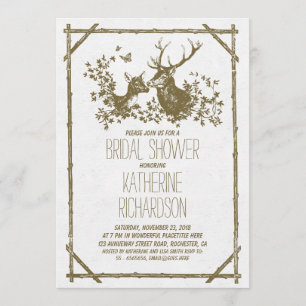 Invitación La ducha rústica de novias invita al venado