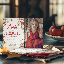 Invitación La dulce Apple De Nuestro Ojo | Foto de cumpleaños