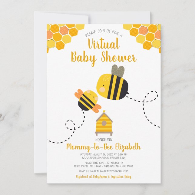 Invitación La dulce y dulce Kawaii mamá se va a Baby Shower (Anverso)