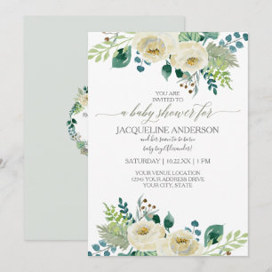 Invitación La ecología de color de agua de Baby Shower neutra