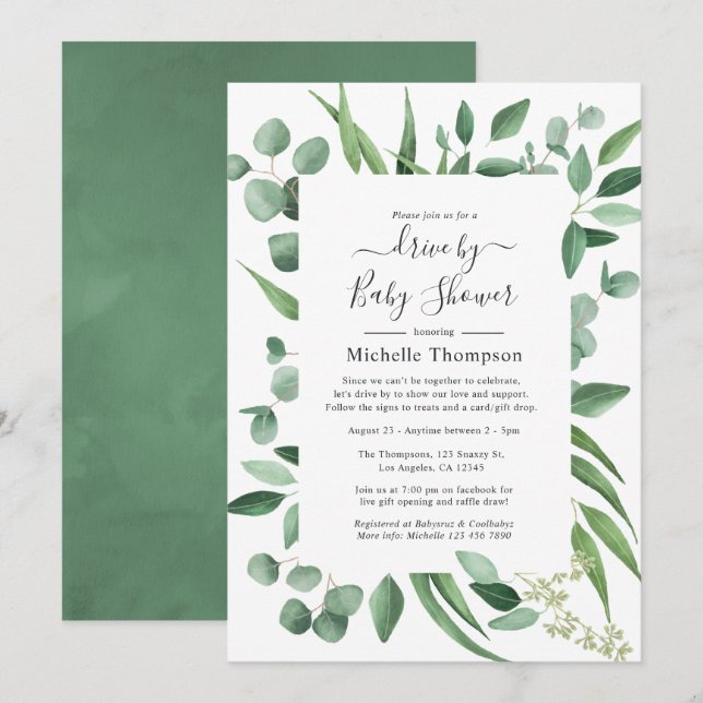 Invitación La ecología del Eucalipto conducida por novias o B (Anverso / Reverso)