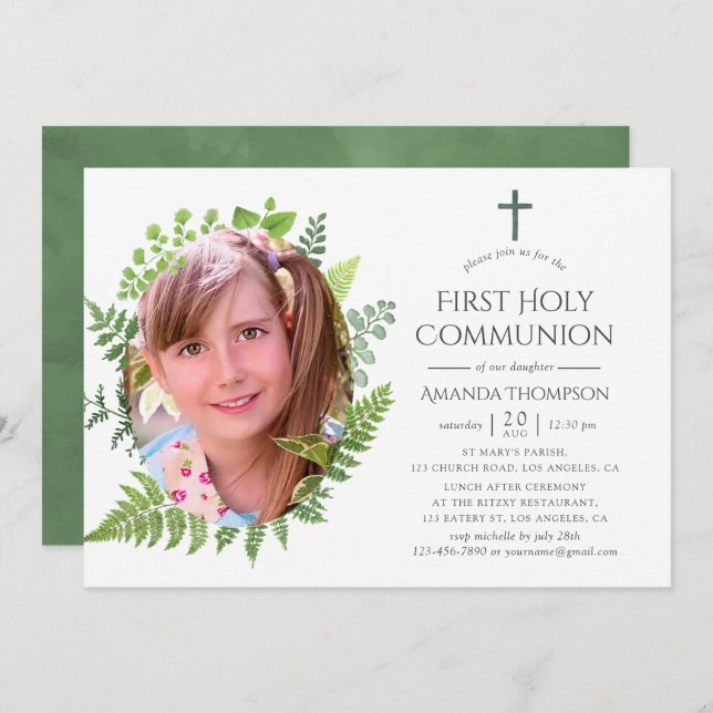 Invitación La ecologización de los bosques de acuarela, prime (Anverso / Reverso)