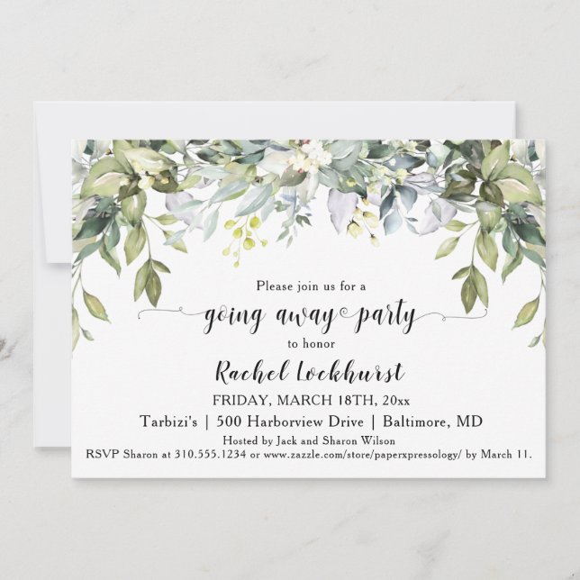 Invitación La ecologización que se va hace desaparecer desped (Anverso)