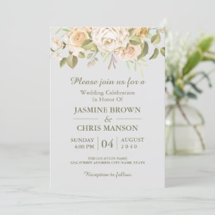 Invitación La elegancia de la elegancia de la boda floral rús