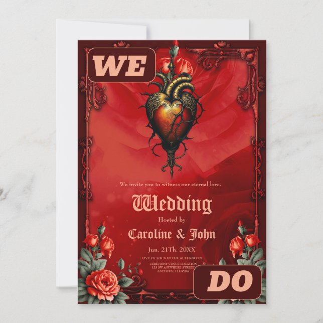 Invitación La elegancia gótica del corazón (Anverso)