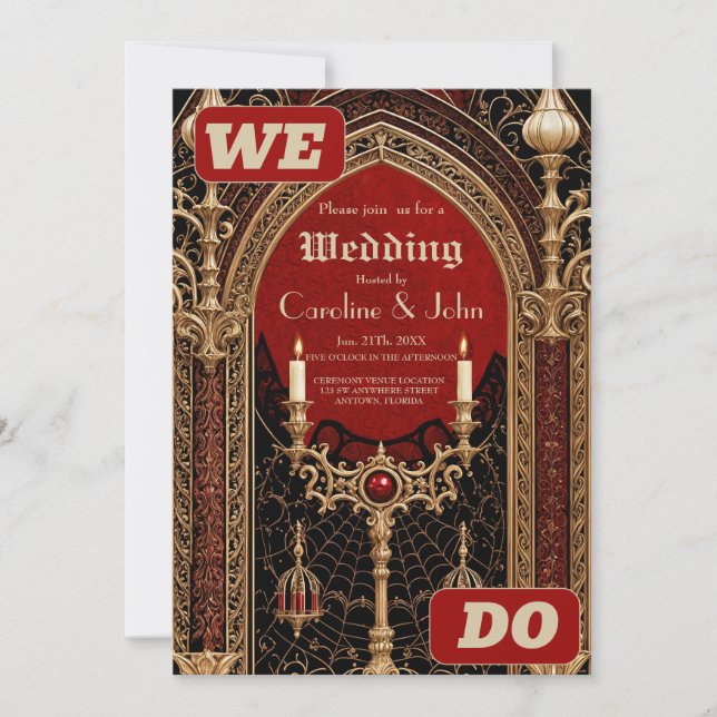 Invitación La elegancia oscura del estilo gótico. El trasfond (Anverso)