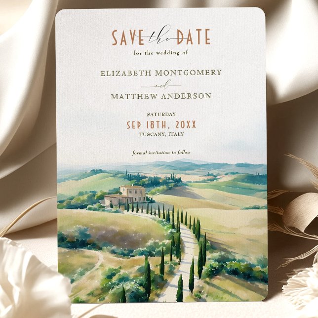 Invitación La elegancia toscana salva la cita en el campo ita (Subido por el creador)