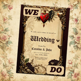 Invitación La elegancia y el misticismo del corazón gótico