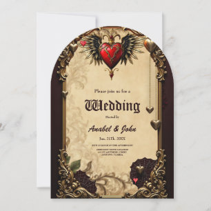 Invitación La elegancia y el misticismo del corazón gótico