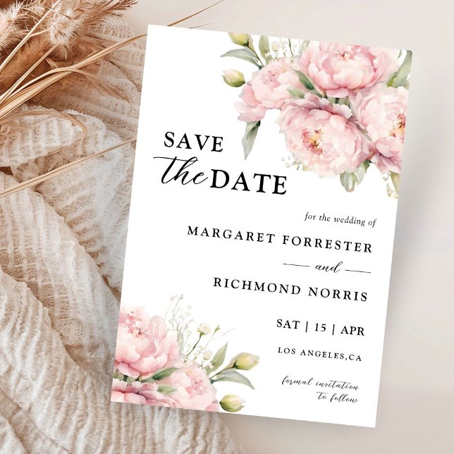 Invitación La Elegante Boda De Peones Rosa De Rubor Salva La  (Subido por el creador)