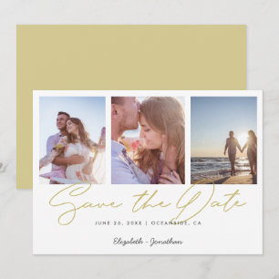 Invitación La elegante boda moderna del collage de fotos salv