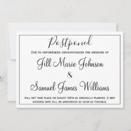 Invitación La elegante boda se pospuso
