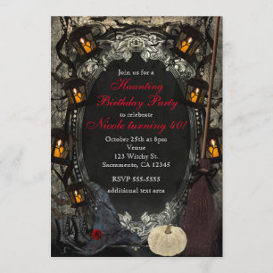 Invitación La Elegante Bruja Fiesta de Cumpleaños de Hallowee