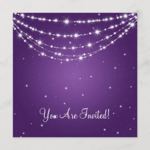 Invitación La elegante cadena morada de bodas