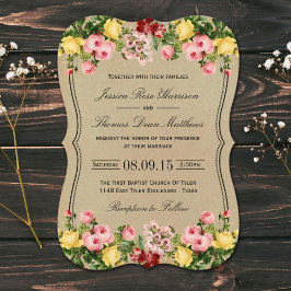 Invitación La elegante colección de Bodas florales de época