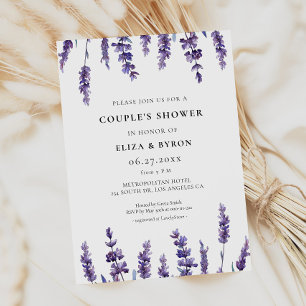 Invitación La elegante ducha de la pareja de lavanda floral