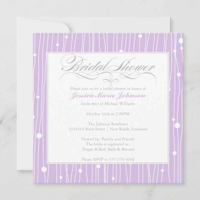 Invitación La elegante ducha nupcial (Anverso)