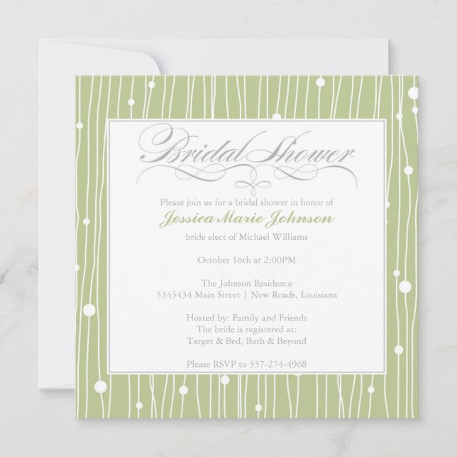 Invitación La elegante ducha nupcial (Anverso)