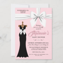 Invitación La elegante moda rosa de la etnia Tiffany Baby Sho