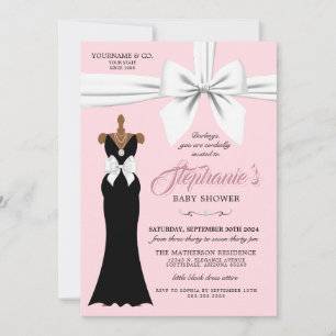 Invitación La elegante moda rosa de la etnia Tiffany Baby Sho