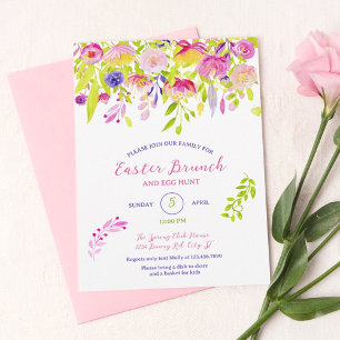 Invitación La elegante Pascua Floral de Primavera