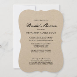 Invitación La elegante tipografía Kraft Bridal Shower