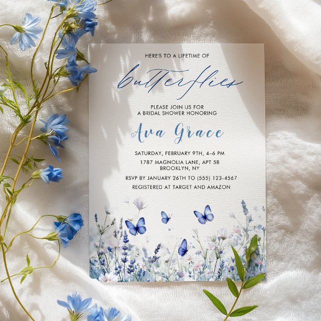 Invitación La elegante vida de las mariposas ducha de novias (Subido por el creador)