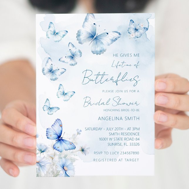 Invitación La elegante vida de las mariposas ducha de novias (Subido por el creador)