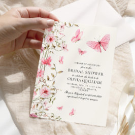 Invitación La elegante vida de las mariposas ducha de novias