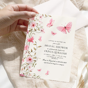 Invitación La elegante vida de las mariposas ducha de novias