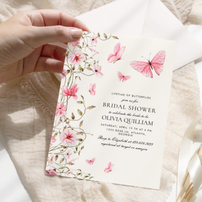 Invitación La elegante vida de las mariposas ducha de novias (Subido por el creador)