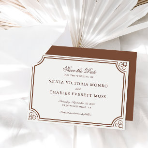 Invitación La elegante y clásica boda marrón y cruda salva la
