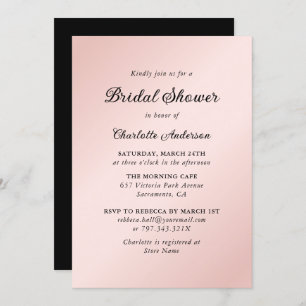 Invitación La elegante y elegante ducha de novia Minimalista 