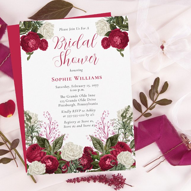 Invitación La elegante y exuberante ducha de novia floral Mag (Subido por el creador)