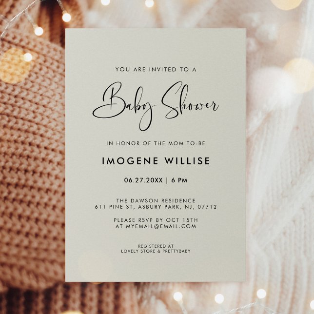 Invitación La elegante y moderna ducha Baby (Subido por el creador)