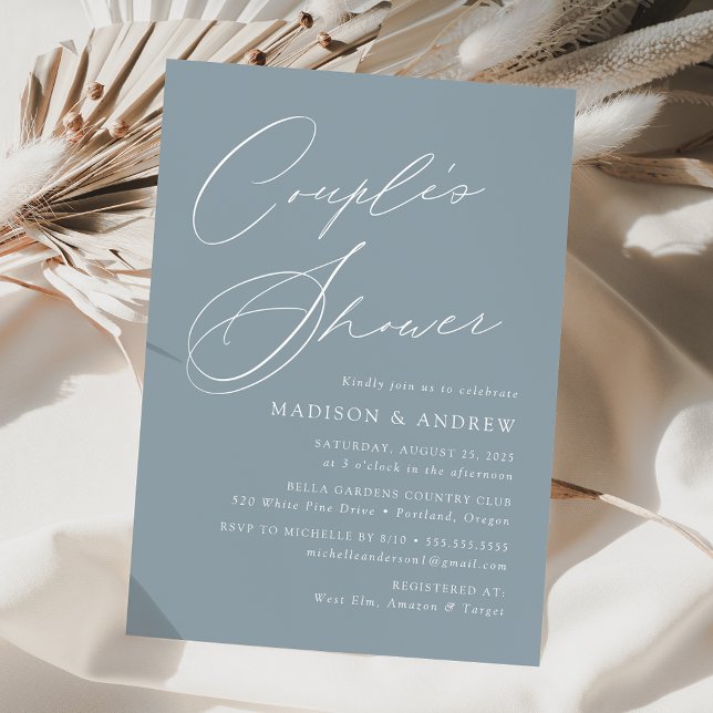 Invitación La elegante y moderna ducha de la pareja azul turq (Subido por el creador)