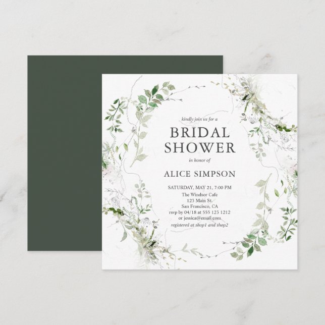 Invitación La elegante y moderna ducha nupcial (Anverso / Reverso)