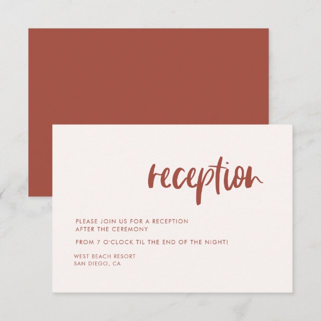 Invitación La elegante y moderna recepción de bodas nevadas r (Anverso / Reverso)