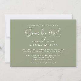 Invitación La elegante y moderna Sage Green Shower por correo