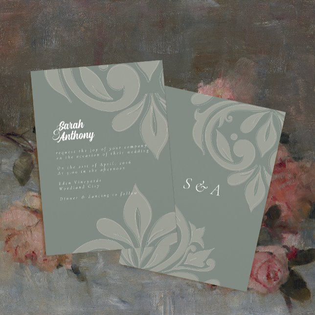 Invitación La elegante y sabrosa boda de Damasco de Olive (Subido por el creador)