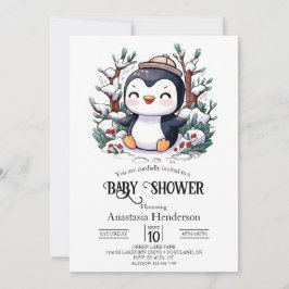 Invitación La encantadora Bonito Penguin Baby Shower