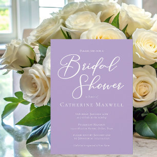 Invitación La encantadora tipografía blanca púrpura de Lilac
