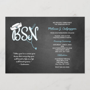 Invitación La enfermera de la graduación de BSN que fija