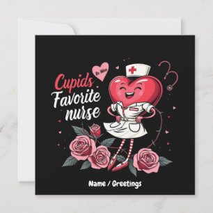 Invitación La enfermera favorita de Cupido divertida y linda 