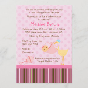 Invitación La entrega especial Baby Shower invita [la niña]