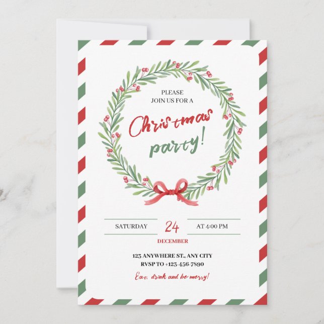 Invitación La época más maravillosa del año está aquí (Anverso)