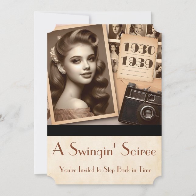 Invitación La era Fiesta de Swinging de adolescentes de los a (Anverso)