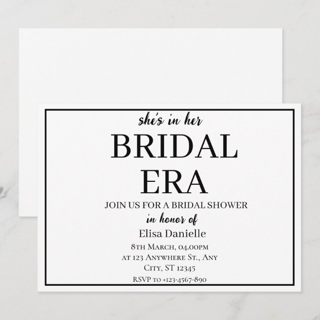 Invitación La era nupcial Minimalista moderna Personalizado d (Anverso / Reverso)