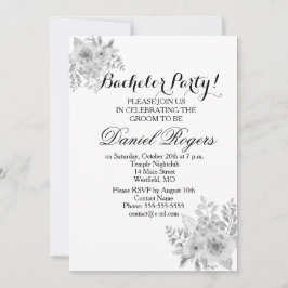 Invitación La escala gris de la fiesta de solteros morados y